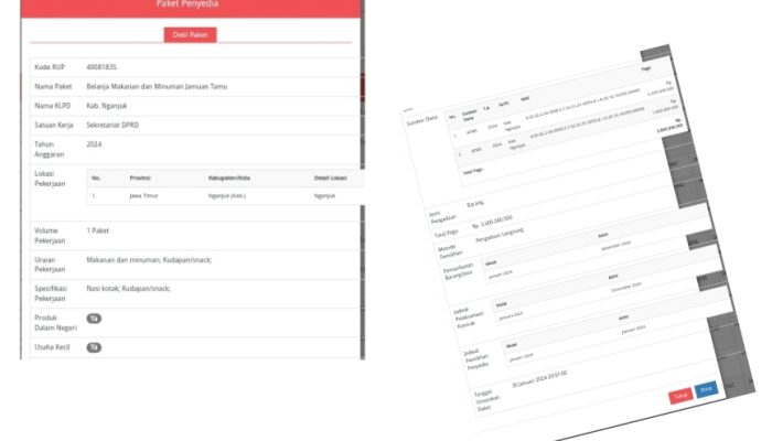 5 M Anggaran Mamin DPRD Nganjuk Disinyalir Menyimpang 