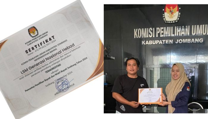 Sah Dan Resmi, LSM GeNaH Satu-satunya Pengawas Independen Pilkada Jombang